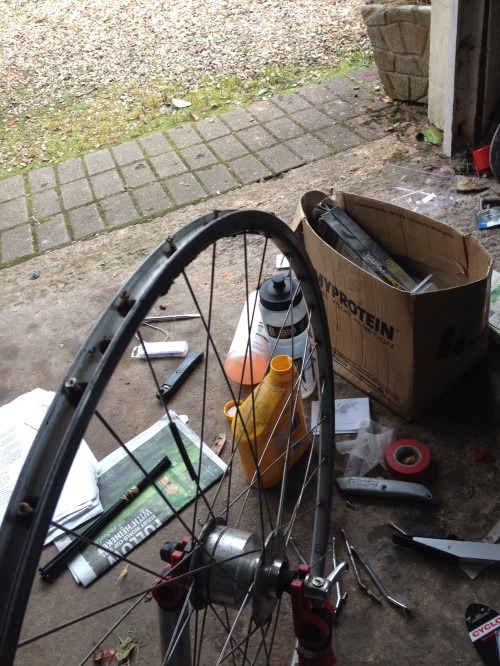 pulling the old front wheel apart